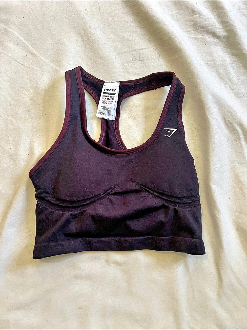 GYMSHARK Racerback Sports Bra in Black Size Medium Like New